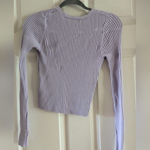Lavender Ribbed Sweater Top - Picture 6 of 6